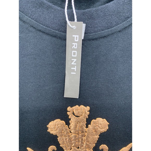 Pronti Graphic Tee T-Shirt Mens Size L Black Crew Neck Short Sleeve 100% Cotton - Picture 4 of 8